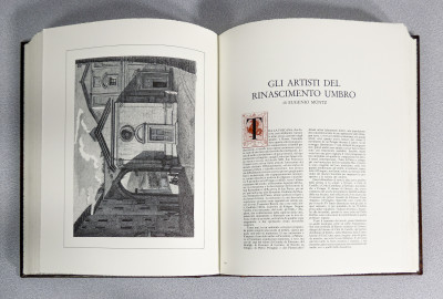 Volume da collezione UMBRIA, Edizioni d'Italia - Editalia, a cura di Arrigo Pecchioli e Luciano Radi, riccamente illustrato, con copertina in cuoio sblazato. Esemplare 750. Italia, 1989