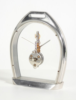 Orologio da tavolo JAEGER LECOULTRE Etrier pour Hermès a baguette, cal. 250 ref. 3 215 006. Svizzera, Anni 90