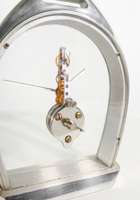 Orologio da tavolo JAEGER LECOULTRE Etrier pour Hermès a baguette, cal. 250 ref. 3 215 006. Svizzera, Anni 90