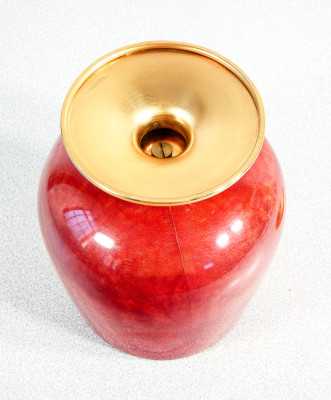 Portaghiaccio, design Aldo TURA per Cognac NAPOLEON. Pergamena e ottone. Italia, Anni 60
