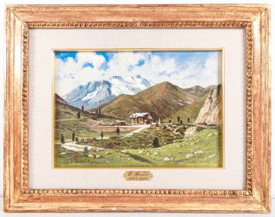 ?? QUADRO DOMENICO BURATTI COL DI LANA MARMOLADA DOLOMITI DIPINTO OLIO TAVOLA