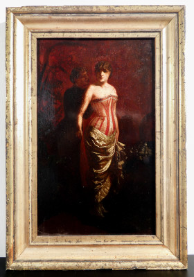 ?? QUADRO FIGURA DONNA LIBERTY ART NOUVEAU EPOCA 1900 DIPINTO OLIO TAVOLA