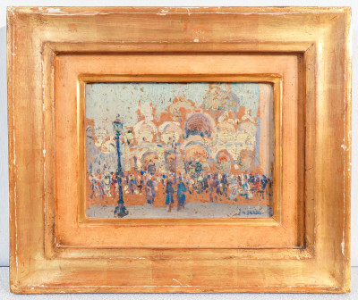 Dipinto a olio di Fioravante SEIBEZZI, Piazza San Marco. Venezia, 1921