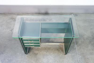 Scrivania da bambino con tre cassetti e sedia, design di Umberto MASCAGNI. Italia, Anni 50