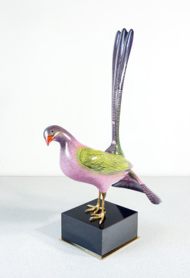 ?? SCULTURA PORCELLANA DESIGN GIULIA MANGANI FIRENZE UCCELLO STATUA CERAMICA 