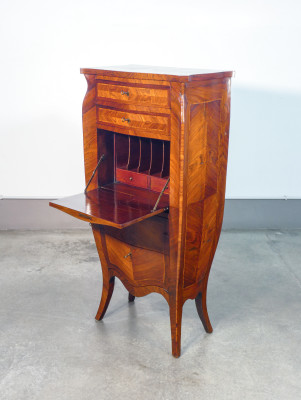 ?? SECRETAIRE SCRITTOIO RIBALTA NAPOLEONE III LEGNO RADICA CASSETTI EPOCA 1800