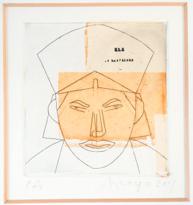 Serigrafia firmata di Eduardo ARROYO Ritratto. Prova d'autore. 2001