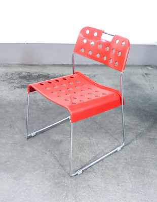 Set di sette sedie Omstak design di Rodney KINSMAN per Bieffeplast. Italia, Anni 70