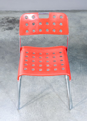Set di sette sedie Omstak design di Rodney KINSMAN per Bieffeplast. Italia, Anni 70