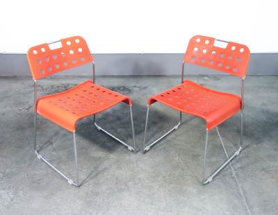 Set di sette sedie Omstak design di Rodney KINSMAN per Bieffeplast. Italia, Anni 70