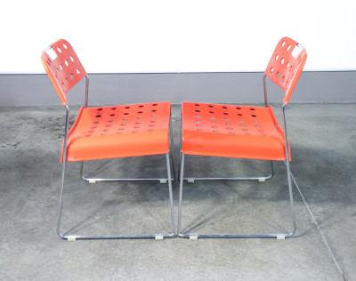 Set di sette sedie Omstak design di Rodney KINSMAN per Bieffeplast. Italia, Anni 70