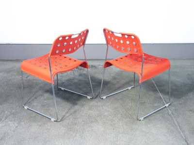 Set di sette sedie Omstak design di Rodney KINSMAN per Bieffeplast. Italia, Anni 70