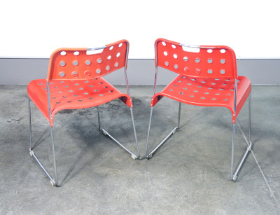 Set di sette sedie Omstak design di Rodney KINSMAN per Bieffeplast. Italia, Anni 70