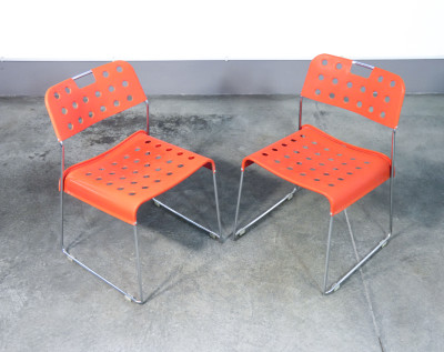 Set di sette sedie Omstak design di Rodney KINSMAN per Bieffeplast. Italia, Anni 70