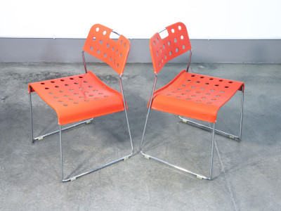 Set di sette sedie Omstak design di Rodney KINSMAN per Bieffeplast. Italia, Anni 70