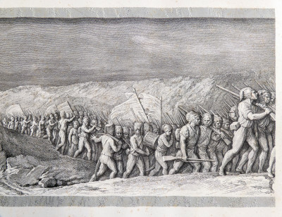 Incisione ottocentesca su dipinto di Andrea APPIANI (1754-1817). Battaglie napoleoniche. Milano, Primo Ottocento