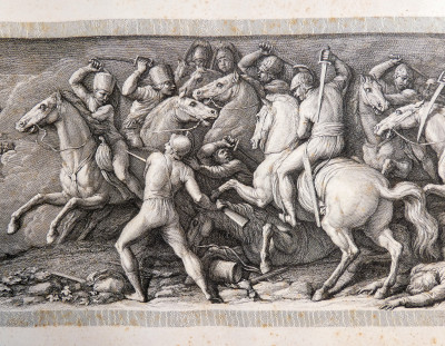 Incisione ottocentesca su dipinto di Andrea APPIANI (1754-1817). Battaglie napoleoniche. Milano, Primo Ottocento
