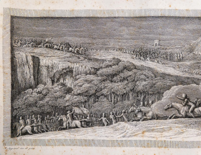 Incisione ottocentesca su dipinto di Andrea APPIANI (1754-1817). Battaglie napoleoniche. Milano, Primo Ottocento