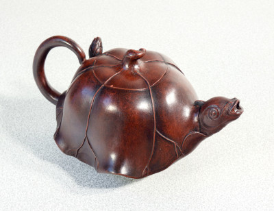 ?? TEIERA ZISHA YIXING CINA TERRACOTTA ARGILLA EPOCA TARTARUGA CLAY TEAPOT