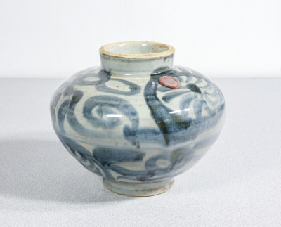 ?? ANTICO VASO CERAMICA PORCELLANA DIPINTA BLU CELADON CINA CINESE CHINA VASE