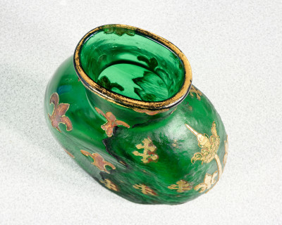 Vaso DAUM Frères in vetro soffiato e acidato, con Gigli, Croci di Lorena e una Spada Coronata. Nancy, Ultimo quarto dell'Ottocento