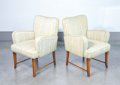 Coppia di poltrone da salotto con braccioli, design Pier Luigi COLLI. Italia, Anni 50