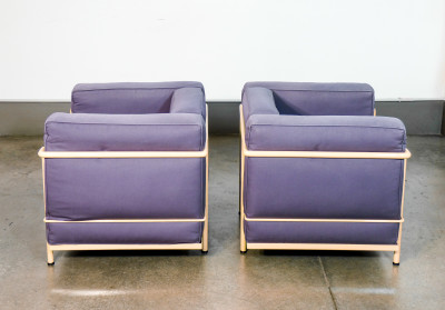 Coppia di poltrone LC2 design LE CORBUSIER, JEANNERET, PERRIAND per Cassina. n. 29562. Italia, Anni 60