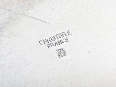 Coppia di secchielli porta ghiaccio design Lino SABATTINI per CHRISTOFLE in metallo argentato. Francia, Anni 60
