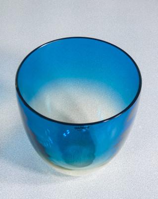 Coppia di vasi in vetro sonoro soffiato, design Alfredo BARBINI. Murano, Anni 70