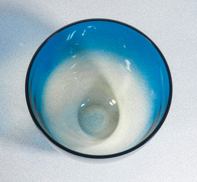 Coppia di vasi in vetro sonoro soffiato, design Alfredo BARBINI. Murano, Anni 70