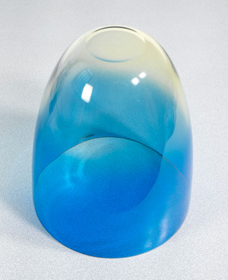 Coppia di vasi in vetro sonoro soffiato, design Alfredo BARBINI. Murano, Anni 70