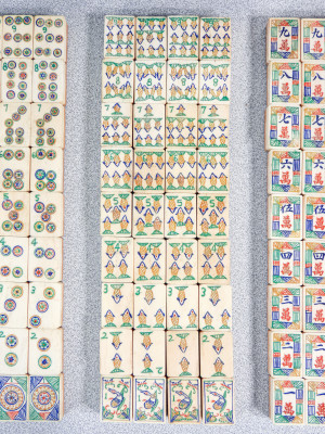 Gioco del Mah Jong con manuale di gioco e scatola originale. Cina, Anni 30