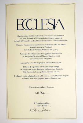 Libro da collezione ECCLESIA Le Chiese d’Italia nella vita del popolo. Numerato 52/90. UTET. Torino, 2010