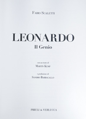 Libro da collezione LEONARDO Il Genio, edizione limitata e numerata 202/300, bassorilievo in bronzo. Scripta Maneant per Priuli & Verlucca. Italia, 2018