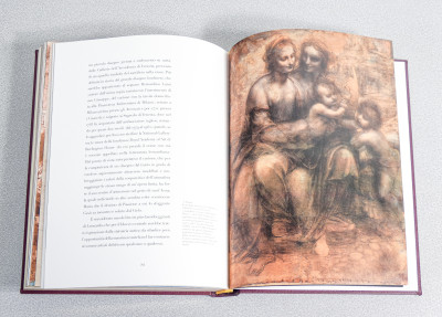 Libro da collezione LEONARDO Il Genio, edizione limitata e numerata 202/300, bassorilievo in bronzo. Scripta Maneant per Priuli & Verlucca. Italia, 2018