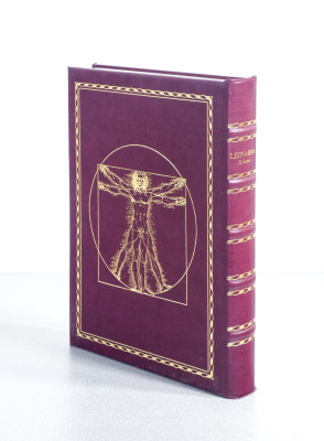 Libro da collezione LEONARDO Il Genio, edizione limitata e numerata 202/300, bassorilievo in bronzo. Scripta Maneant per Priuli & Verlucca. Italia, 2018