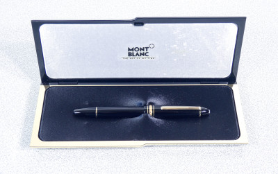 Penna stilografica MONTBLANC Meisterstuck n°146, Pennino F, caricamento a stantuffo, astuccio e confezioni originali. West Germany, Anni 80