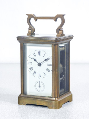 ?? ANTICO OROLOGIO OFFICIER PENDULETTE SVEGLIA DA TAVOLO SUONERIA BRONZO VIAGGIO
