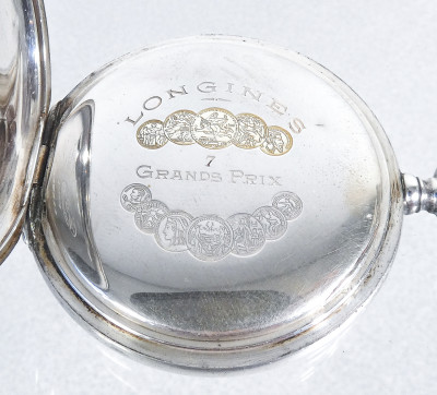 Orologio da tasca LONGINES cal 18.69N in argento 800. Svizzera, Anni 40