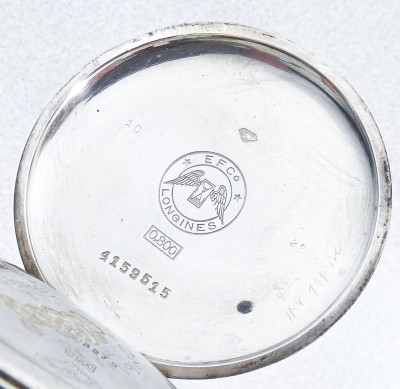 Orologio da tasca LONGINES cal 18.69N in argento 800. Svizzera, Anni 40
