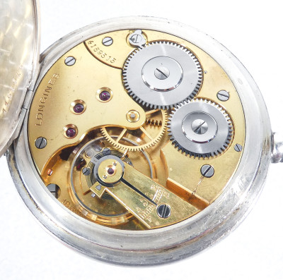 Orologio da tasca LONGINES cal 18.69N in argento 800. Svizzera, Anni 40