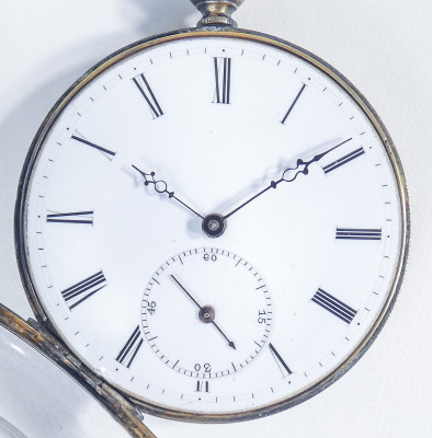 Orologio da tasca con carica a chiavetta M. I. TOBIAS, con custodia/espositore. Liverpool, Metà Ottocento