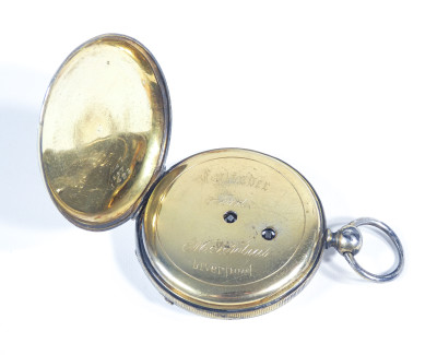 Orologio da tasca con carica a chiavetta M. I. TOBIAS, con custodia/espositore. Liverpool, Metà Ottocento