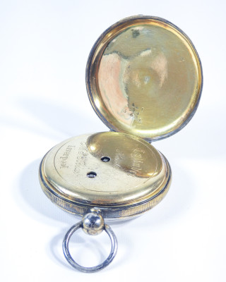 Orologio da tasca con carica a chiavetta M. I. TOBIAS, con custodia/espositore. Liverpool, Metà Ottocento