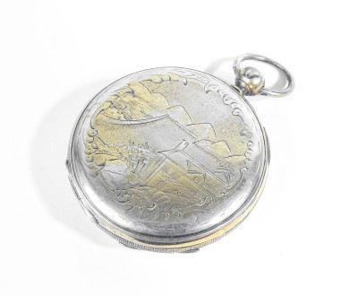Orologio da tasca con carica a chiavetta M. I. TOBIAS, con custodia/espositore. Liverpool, Metà Ottocento