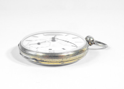 Orologio da tasca con carica a chiavetta M. I. TOBIAS, con custodia/espositore. Liverpool, Metà Ottocento
