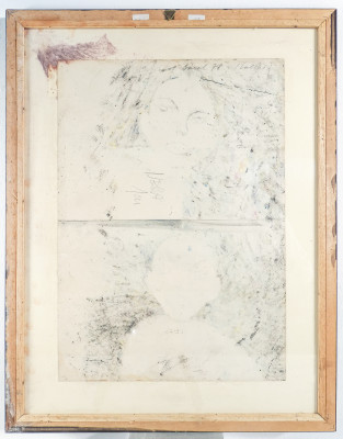 Dipinto a pastello su carta di Anselm STALDER, Volti. Svizzera, 1978