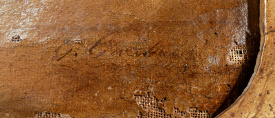 Dipinto a olio su tela, ritratto di Giuseppe GARIBALDI con autografo alla base. Italia, Fine Ottocento