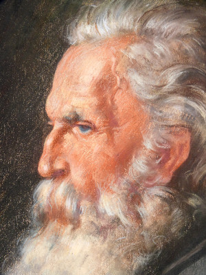 Ritratto di uomo firmato, in pastello su carta. 1912