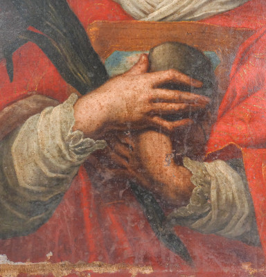 Dipinto a olio su tela raffigurante Santo Stefano. Scuola italiana, Seicento